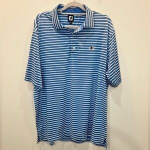 FootJoy Golf Polo Shirt Men's Size XL‎ Blue White Striped